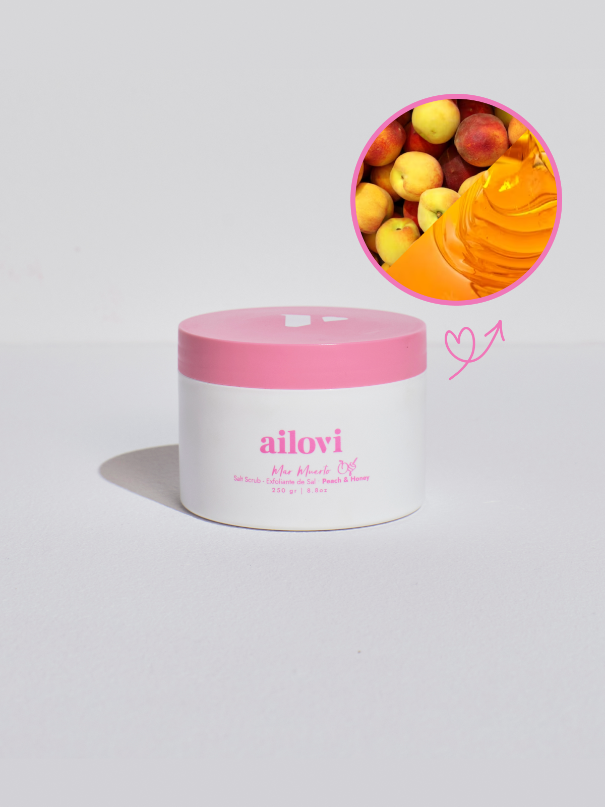 Exfoliante corporal PYT, durazno y miel