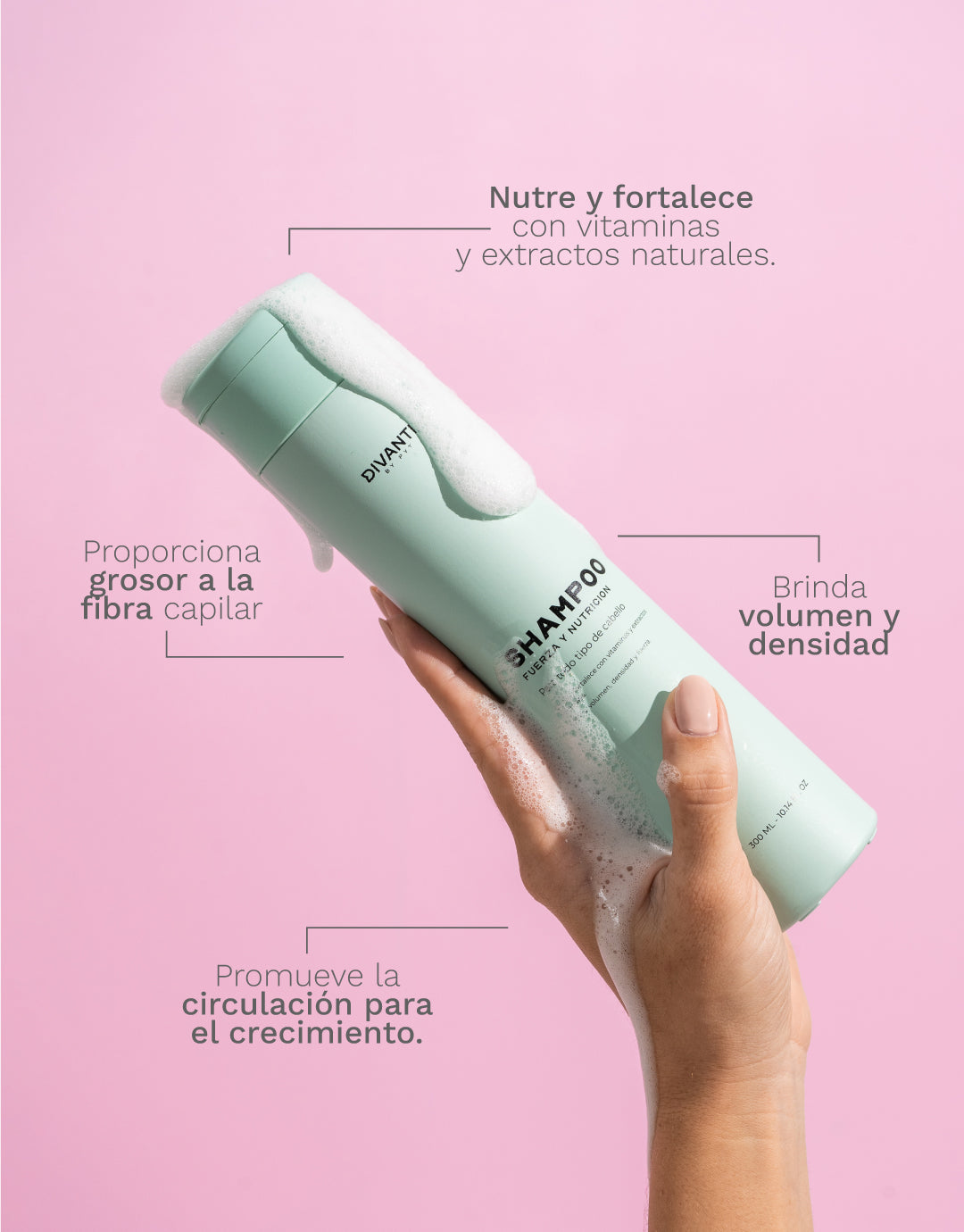 Shampoo fuerza y nutrición PYT | Resaltamos Tu Belleza a través De Tu Cabello