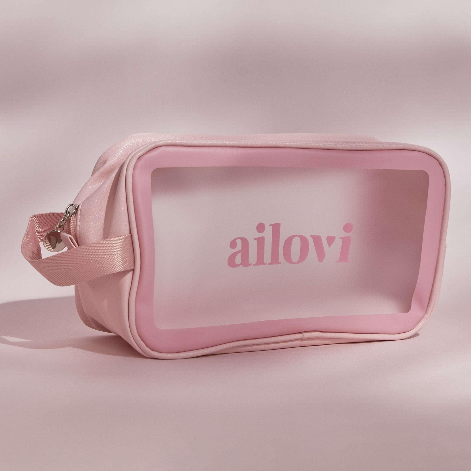 Cosmetiquera Ailovi bolsa cuadrada color salmón PYT | Resaltamos Tu Belleza a través De Tu Cabello