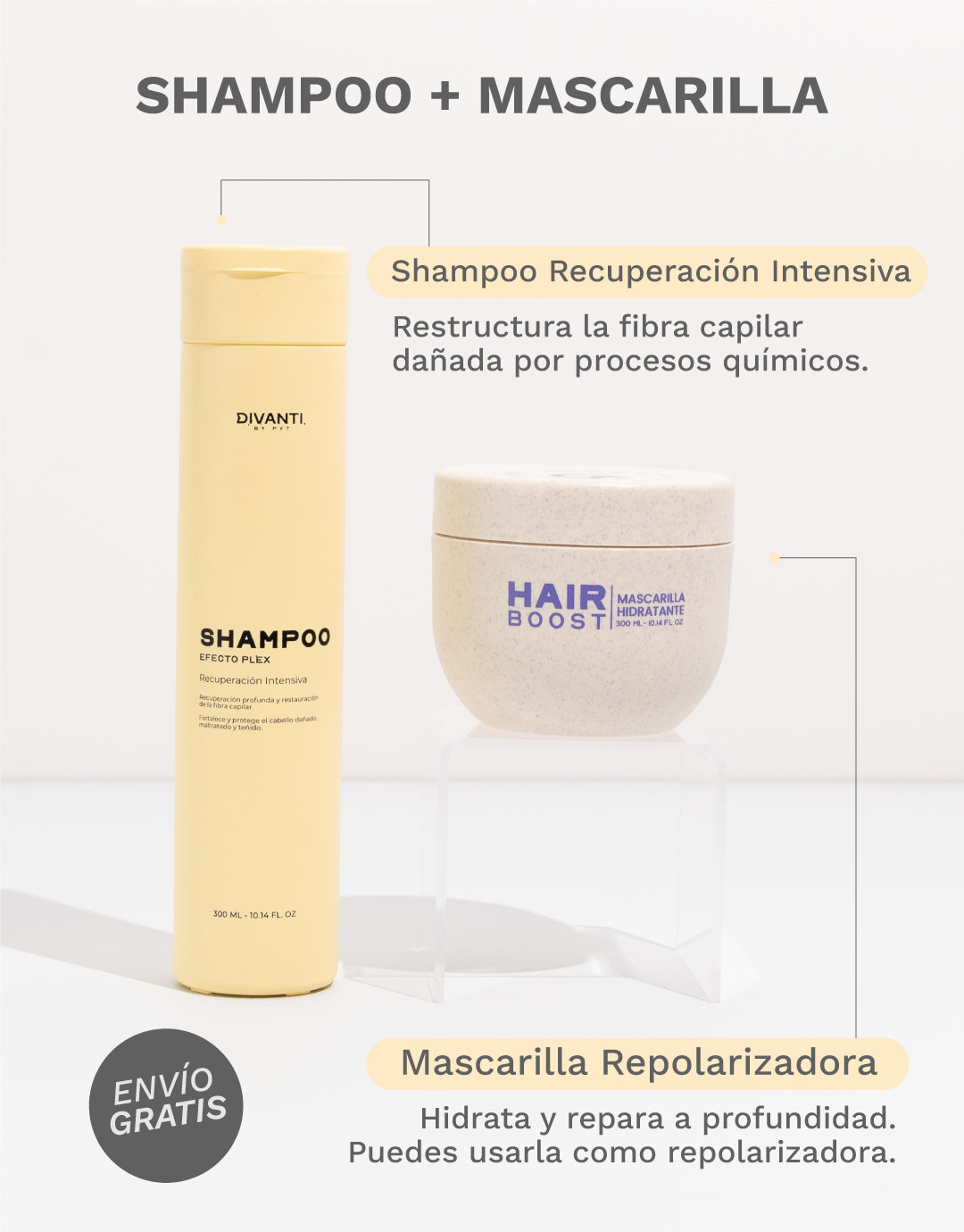 Dúo shampoo y mascarilla - Shampoo efecto plex PYT | Resaltamos Tu Belleza a través De Tu Cabello