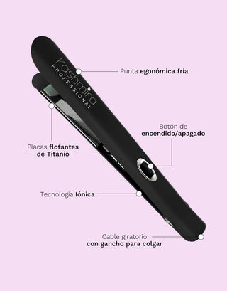 Plancha Titanio Kashmira Black PYT | Tienda Online de Planchas, Secadores y Accesorios